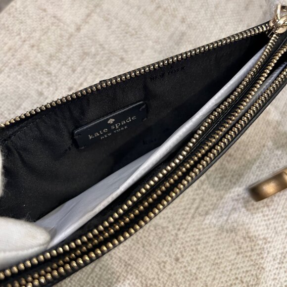 Kate Spade Madison Saffiano Leather Double Zip Wristlet in Polished Black - Picture 7 of 7